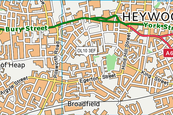 OL10 3EF map - OS VectorMap District (Ordnance Survey)