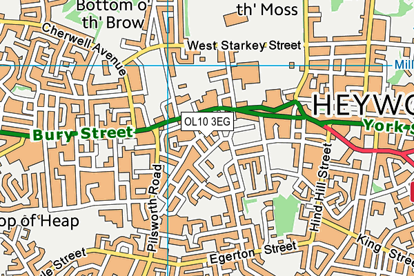 OL10 3EG map - OS VectorMap District (Ordnance Survey)