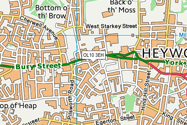 OL10 3EH map - OS VectorMap District (Ordnance Survey)