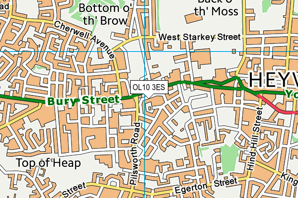 OL10 3ES map - OS VectorMap District (Ordnance Survey)