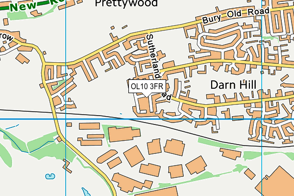 OL10 3FR map - OS VectorMap District (Ordnance Survey)