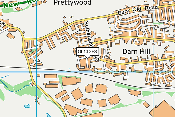 OL10 3FS map - OS VectorMap District (Ordnance Survey)