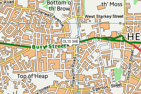 OL10 3HE map - OS VectorMap District (Ordnance Survey)