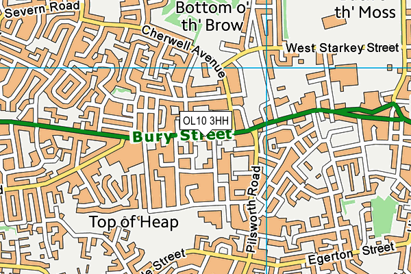 OL10 3HH map - OS VectorMap District (Ordnance Survey)