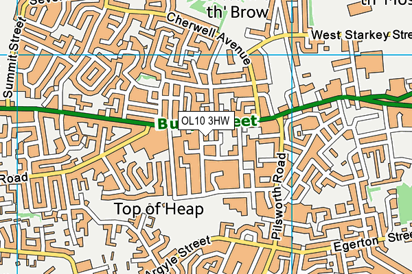 OL10 3HW map - OS VectorMap District (Ordnance Survey)