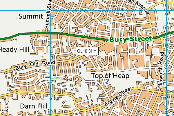 OL10 3HY map - OS VectorMap District (Ordnance Survey)