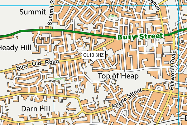 OL10 3HZ map - OS VectorMap District (Ordnance Survey)