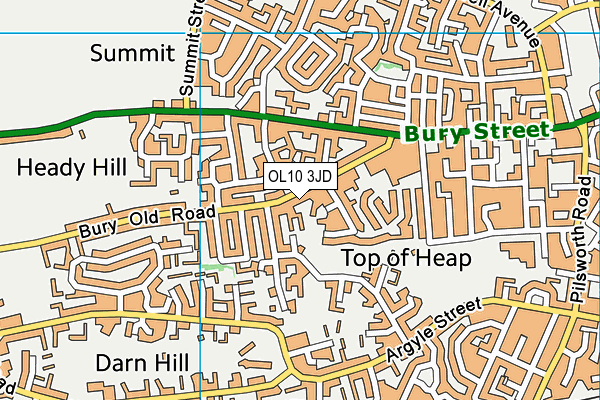 OL10 3JD map - OS VectorMap District (Ordnance Survey)