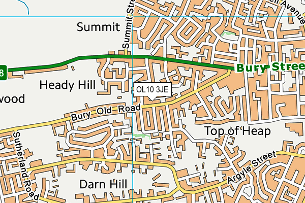 OL10 3JE map - OS VectorMap District (Ordnance Survey)