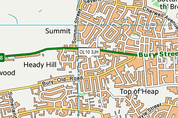 OL10 3JH map - OS VectorMap District (Ordnance Survey)