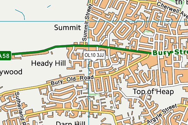 OL10 3JJ map - OS VectorMap District (Ordnance Survey)