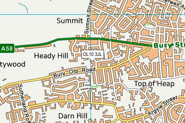 OL10 3JL map - OS VectorMap District (Ordnance Survey)