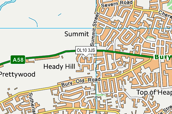 OL10 3JS map - OS VectorMap District (Ordnance Survey)