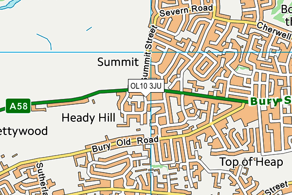 OL10 3JU map - OS VectorMap District (Ordnance Survey)