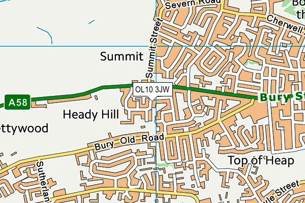 OL10 3JW map - OS VectorMap District (Ordnance Survey)