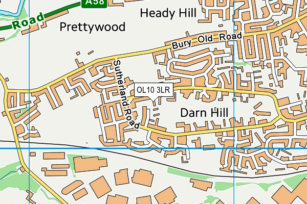 OL10 3LR map - OS VectorMap District (Ordnance Survey)