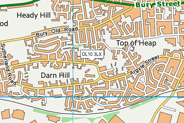 OL10 3LX map - OS VectorMap District (Ordnance Survey)