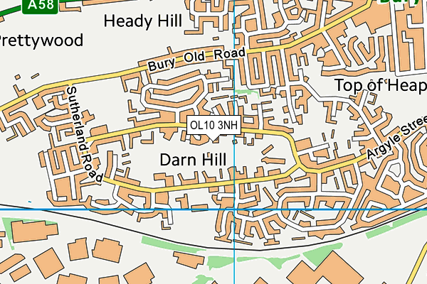 OL10 3NH map - OS VectorMap District (Ordnance Survey)