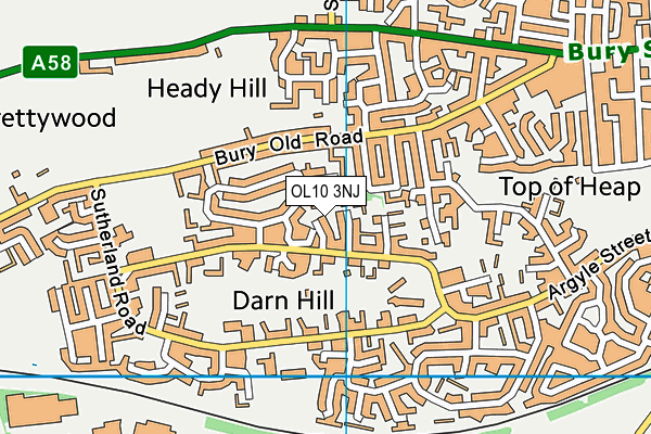 OL10 3NJ map - OS VectorMap District (Ordnance Survey)