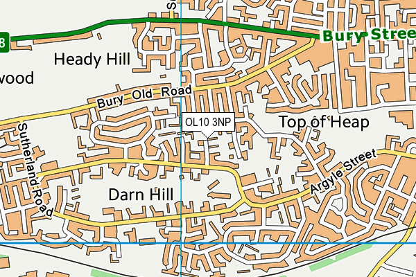 OL10 3NP map - OS VectorMap District (Ordnance Survey)