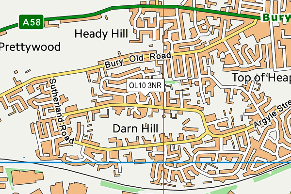 OL10 3NR map - OS VectorMap District (Ordnance Survey)