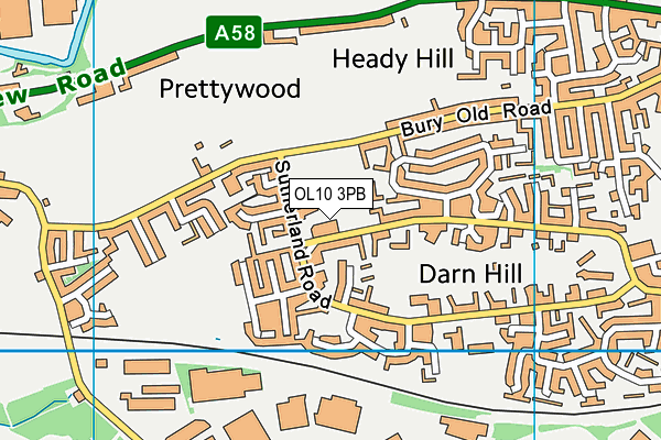 OL10 3PB map - OS VectorMap District (Ordnance Survey)