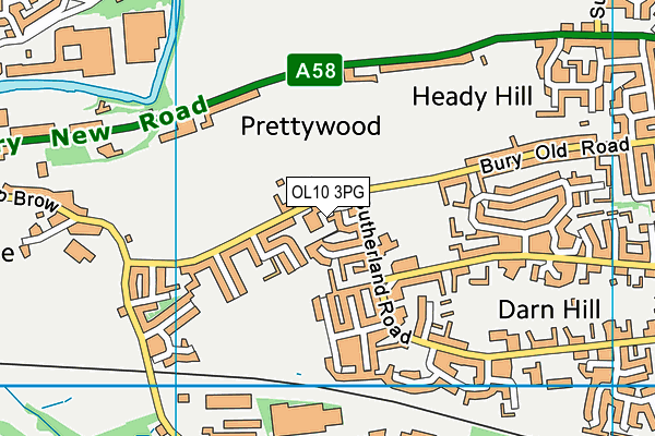 OL10 3PG map - OS VectorMap District (Ordnance Survey)