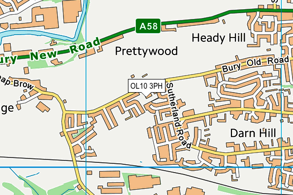 OL10 3PH map - OS VectorMap District (Ordnance Survey)