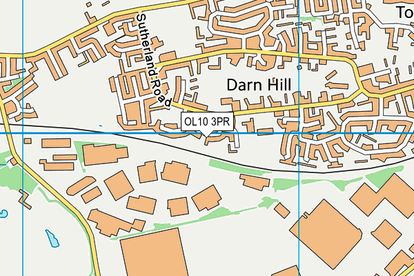 OL10 3PR map - OS VectorMap District (Ordnance Survey)