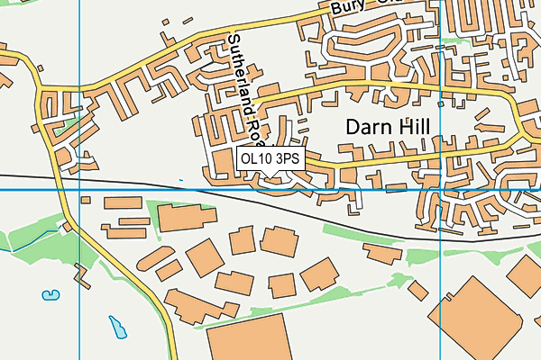 OL10 3PS map - OS VectorMap District (Ordnance Survey)