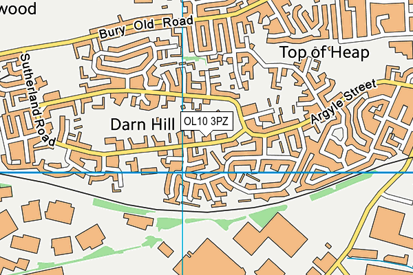 OL10 3PZ map - OS VectorMap District (Ordnance Survey)