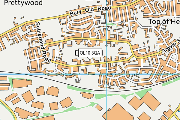 OL10 3QA map - OS VectorMap District (Ordnance Survey)