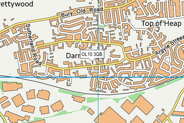 OL10 3QB map - OS VectorMap District (Ordnance Survey)