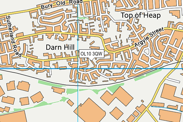 OL10 3QW map - OS VectorMap District (Ordnance Survey)