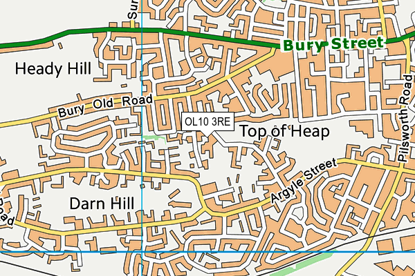 OL10 3RE map - OS VectorMap District (Ordnance Survey)