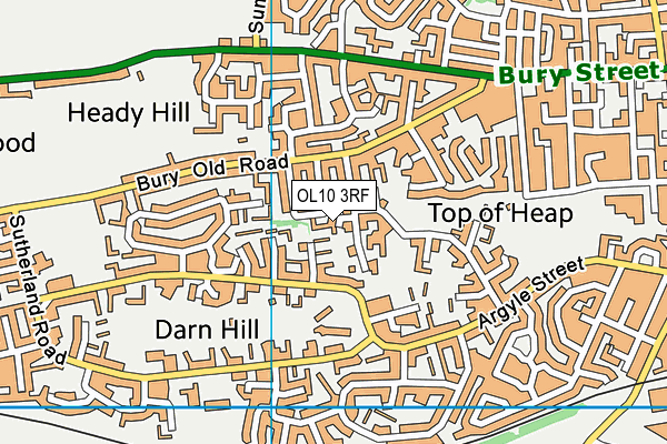 OL10 3RF map - OS VectorMap District (Ordnance Survey)