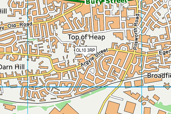 OL10 3RP map - OS VectorMap District (Ordnance Survey)