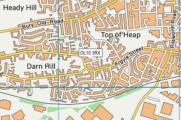 OL10 3RX map - OS VectorMap District (Ordnance Survey)