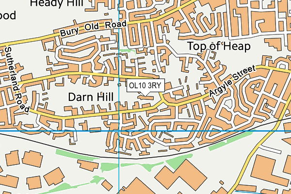 OL10 3RY map - OS VectorMap District (Ordnance Survey)