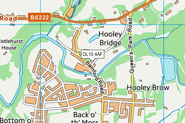 OL10 4AF map - OS VectorMap District (Ordnance Survey)