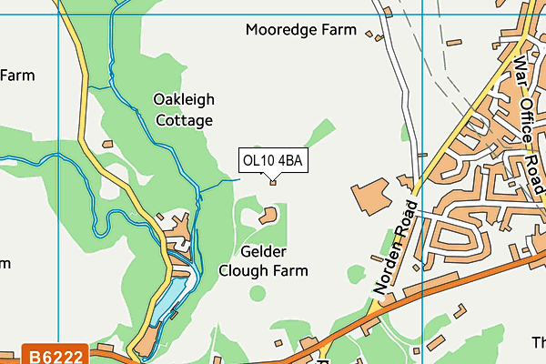 OL10 4BA map - OS VectorMap District (Ordnance Survey)
