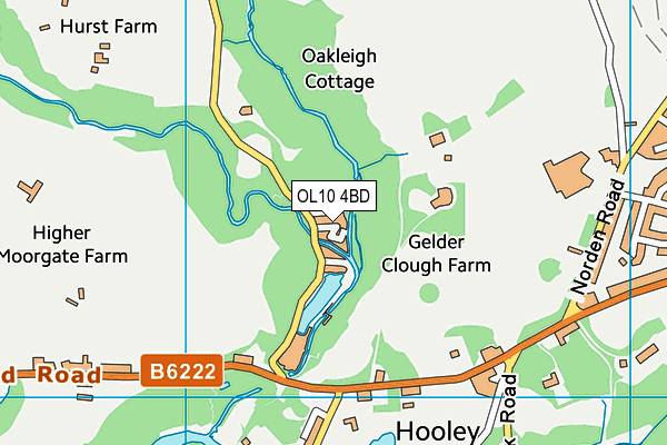 OL10 4BD map - OS VectorMap District (Ordnance Survey)