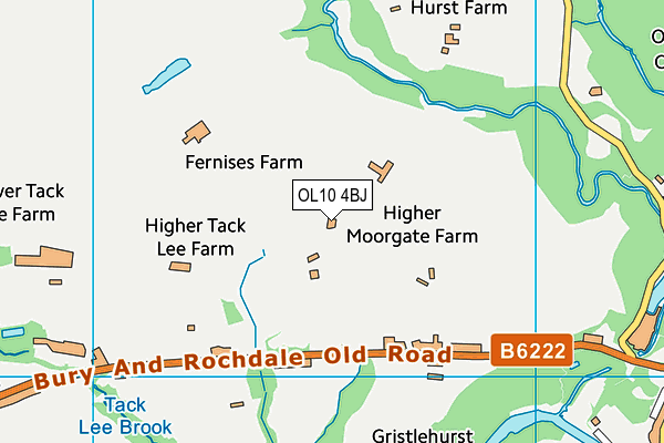 OL10 4BJ map - OS VectorMap District (Ordnance Survey)