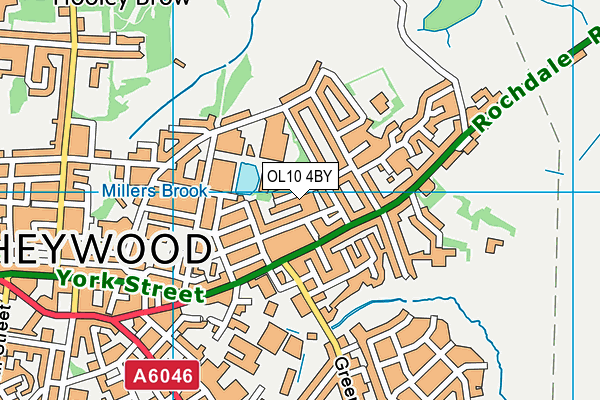 OL10 4BY map - OS VectorMap District (Ordnance Survey)