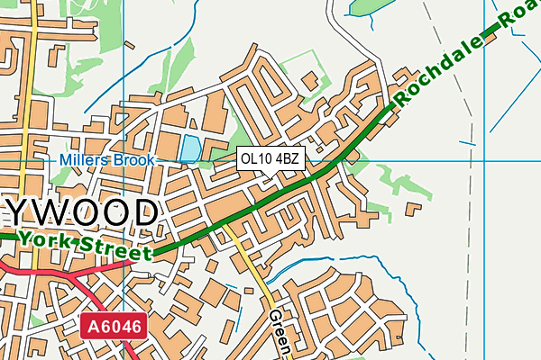 OL10 4BZ map - OS VectorMap District (Ordnance Survey)