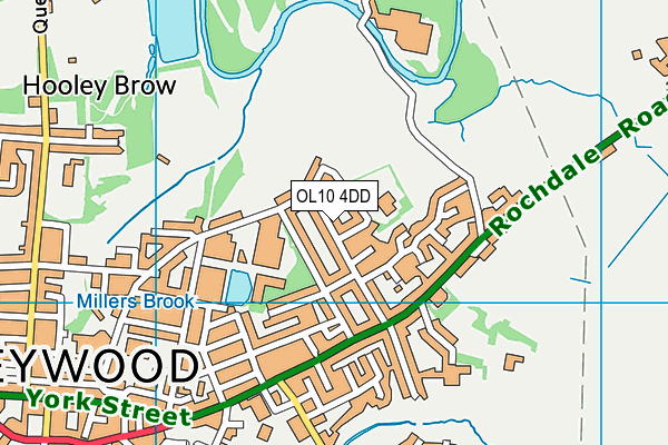 OL10 4DD map - OS VectorMap District (Ordnance Survey)