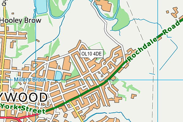 OL10 4DE map - OS VectorMap District (Ordnance Survey)