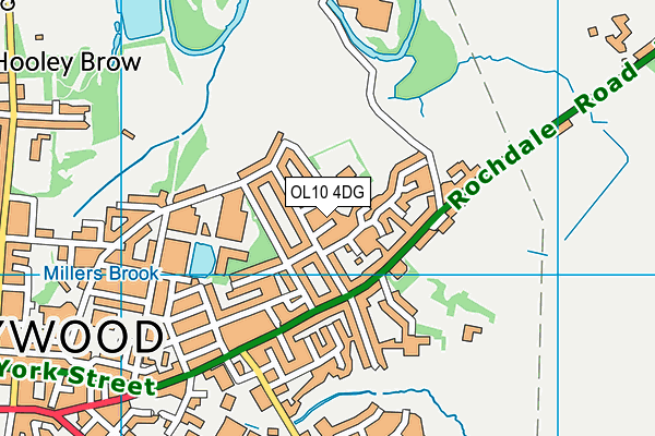 OL10 4DG map - OS VectorMap District (Ordnance Survey)