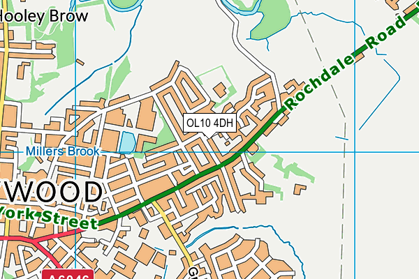 OL10 4DH map - OS VectorMap District (Ordnance Survey)