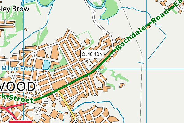 OL10 4DN map - OS VectorMap District (Ordnance Survey)